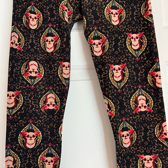 NWOT Rare LulaRoe Chihuahua Print OS Leggings - Picture 2 of 3